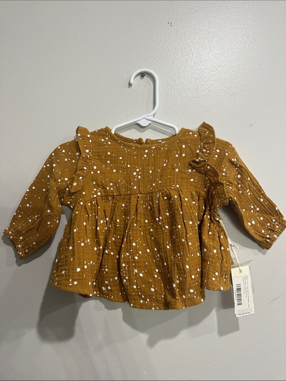 NWT Rylee + Cru Piper Blouse Marigold Ruffle Cotton Gauze Baby Girl